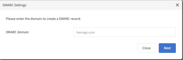 input DMARC policy